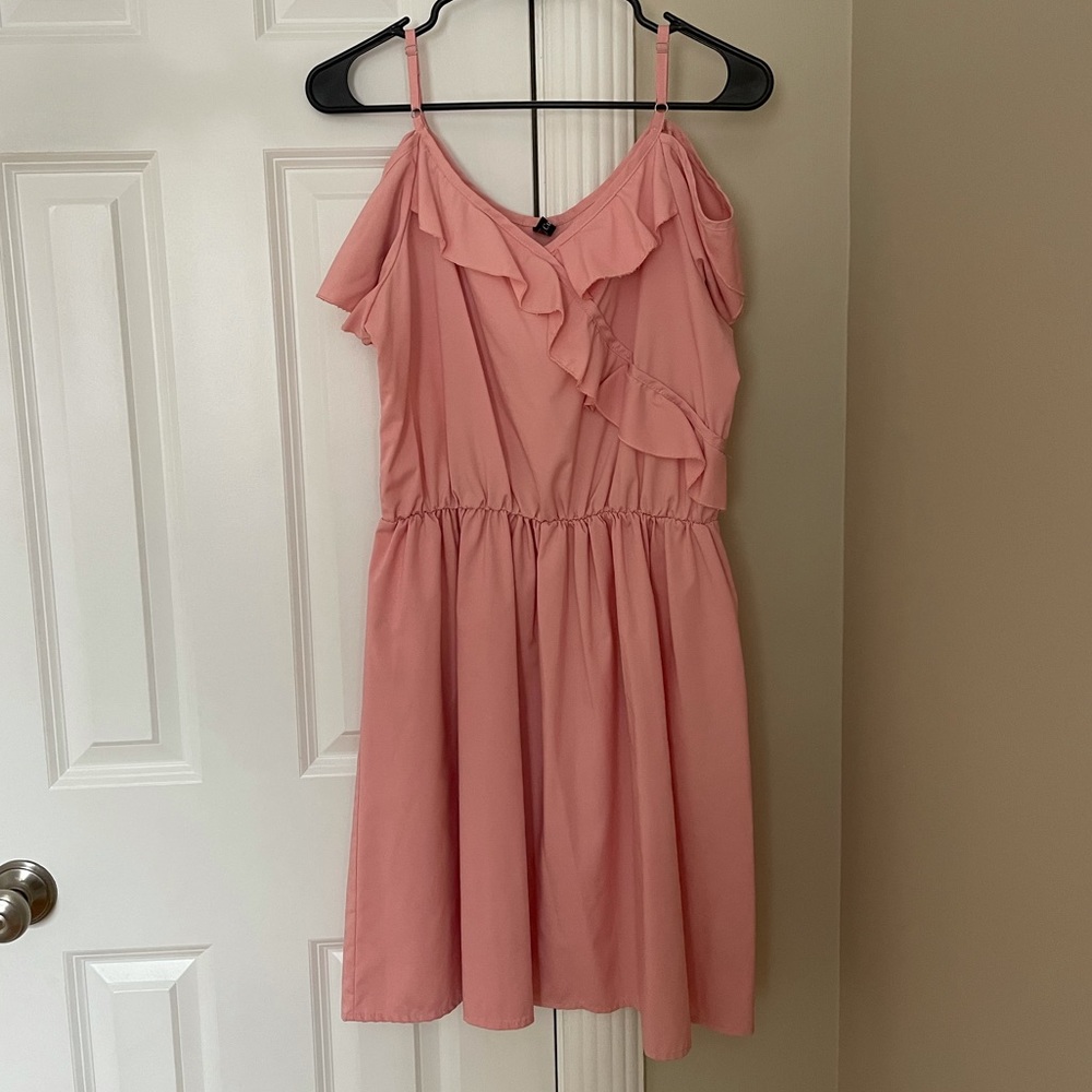 Pink ruffled dress